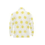 hand drawn sun pattern Men's Long Sleeve Polo Shirt
