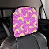 Moon pink rose background Car Headrest Cover