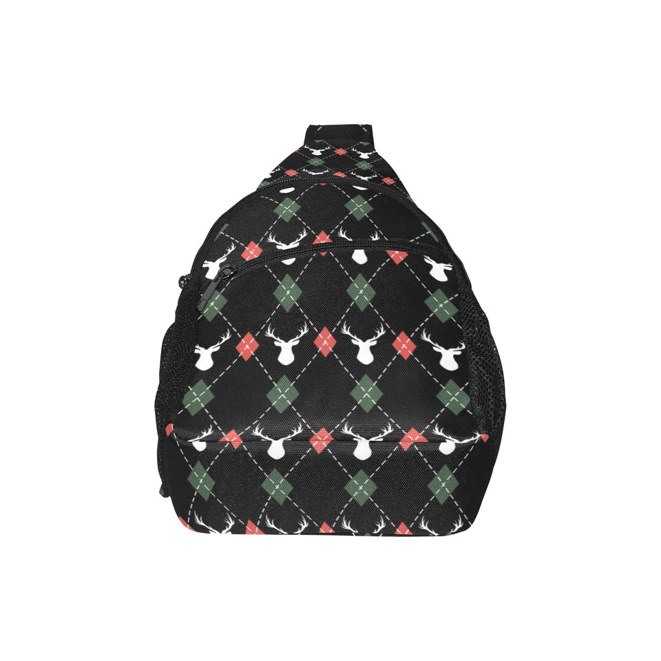 Deer Christmas new year pattern argyle All Over Print Chest Bag