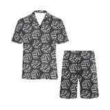 Dice Pattern Print Design 01 Men's V-Neck Short Pajama Set