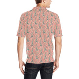 Eiffel Tower Flower Pattern Design 03 Men's All Over Print Polo Shirt
