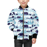 polar bear winter snow pattern Kids' Boys' Girls' Bomber Jacket
