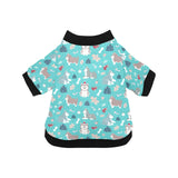 Christmas cute siberian husky puppie pattern All Over Print Pet Dog Round Neck Fuzzy Shirt