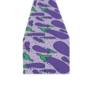 Eggplant Pattern Print Design 03 Table Runner