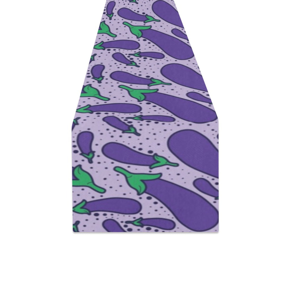 Eggplant Pattern Print Design 03 Table Runner