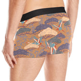 Bonsai bamboo stork japanese pattern brown theme Men's All Over Print Boxer Briefs Men's Underwear
