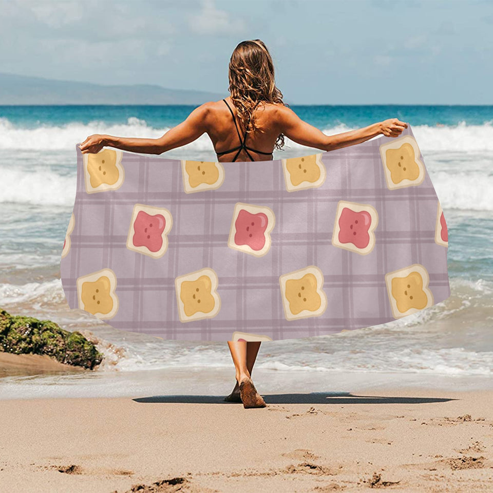 Bread Toast Pattern Print Design 05 Beach Towel
