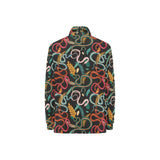 Colorful snake plant pattern Women's Long Sleeve Polo Shirt