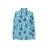Hibiscus Pattern Print Design 03 Women's Long Sleeve Polo Shirt