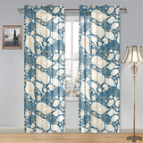 Sea turtle Polynesian Tribal design pattern Gauze Curtain