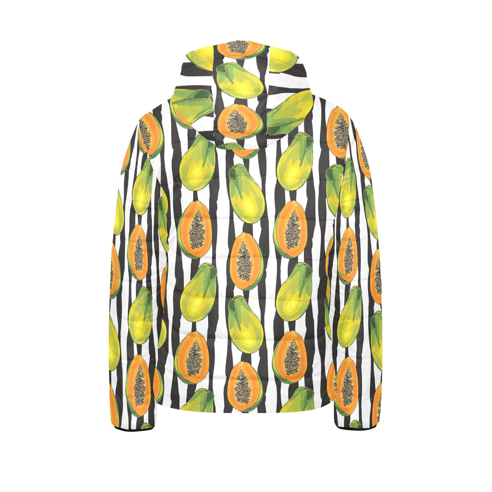 papaya design pattern Kids' Boys' Girls' Padded Hooded Jacket