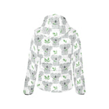 Hand drawn Koala leaves pattern Women's Padded Hooded Jacket