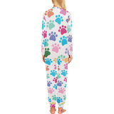 Dog Paws Pattern Print Design 01 Women's All Over Print Pajama Set