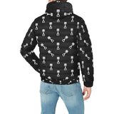 Engine Piston Black Theme Pattern Print Design 03 Men's Padded Hooded Jacket