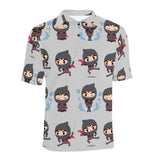 Cute ninja pattern Men's All Over Print Polo Shirt