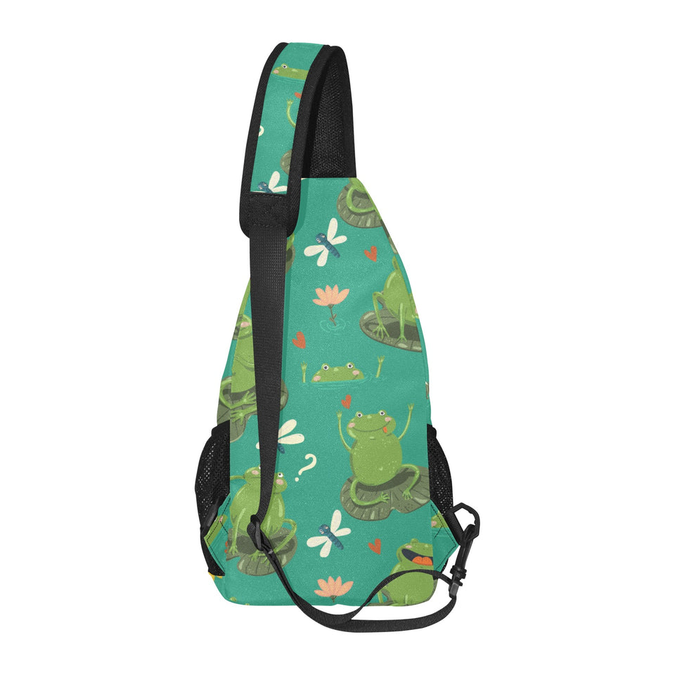 Cute frog dragonfly design pattern All Over Print Chest Bag