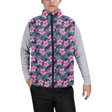 Hibiscus Pattern Print Design 05 Men's Padded Vest