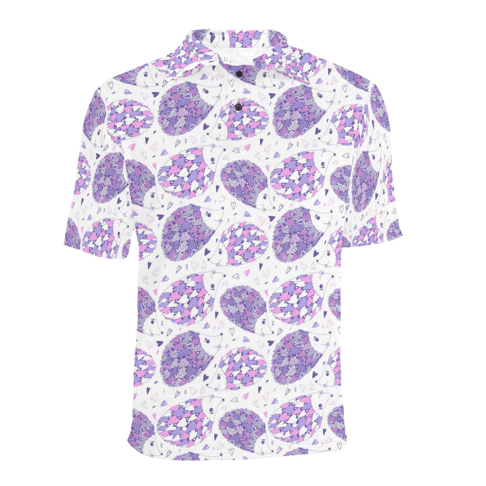 Hedgehog Pattern Print Design 05 Men's All Over Print Polo Shirt