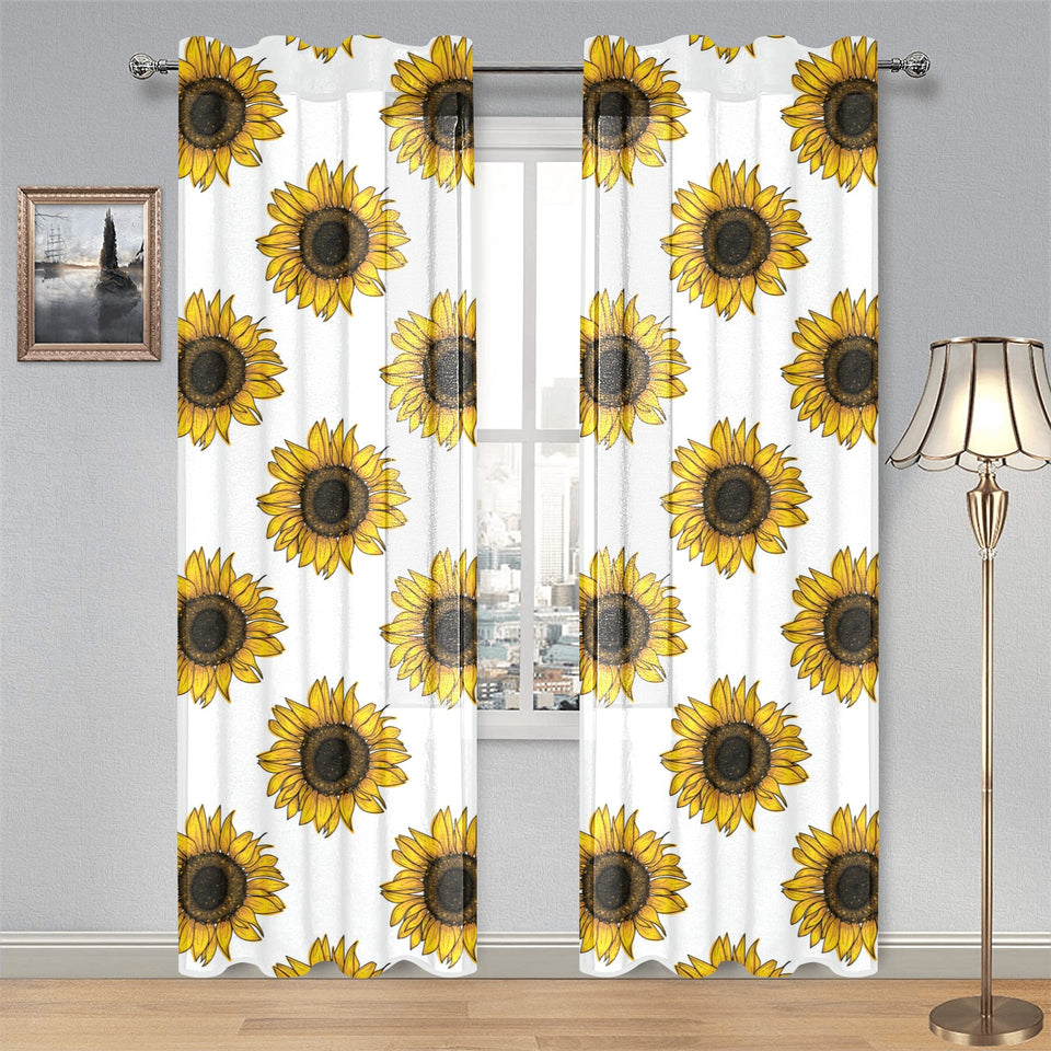 sunflowers design pattern Gauze Curtain