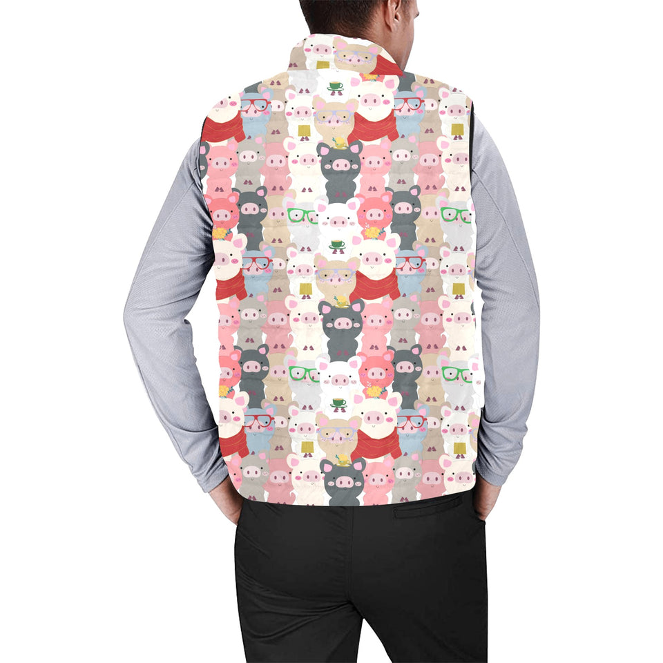 Pig Pattern Print Design 02 Men's Padded Vest