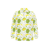 Durian pattern background Men's Long Sleeve Polo Shirt