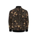 Gold peacock feather pattern Kids' Boys' Girls' Bomber Jacket