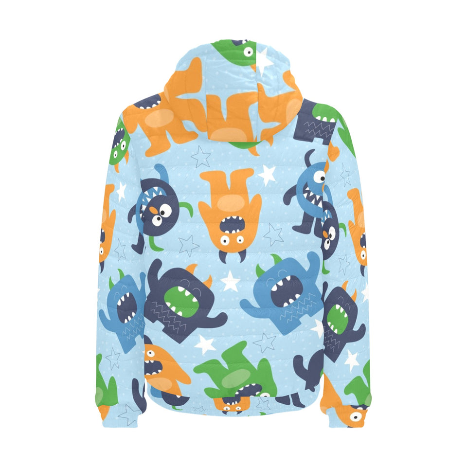 Alien Pattern Print Design 04 Men's Padded Hooded Jacket