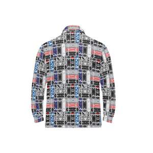 Skate Board Pattern Print Design 04 Men's Long Sleeve Polo Shirt