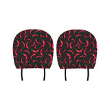 Chili peppers pattern black background Car Headrest Cover
