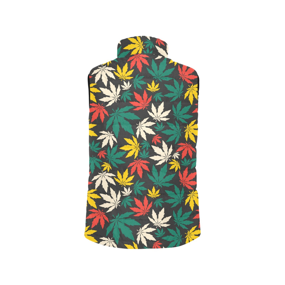 Canabis Marijuana Weed Pattern Print Design 02 Men's Padded Vest