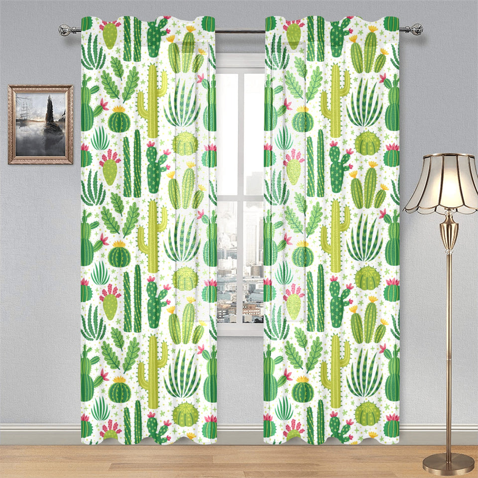 Cactus pattern copy Gauze Curtain