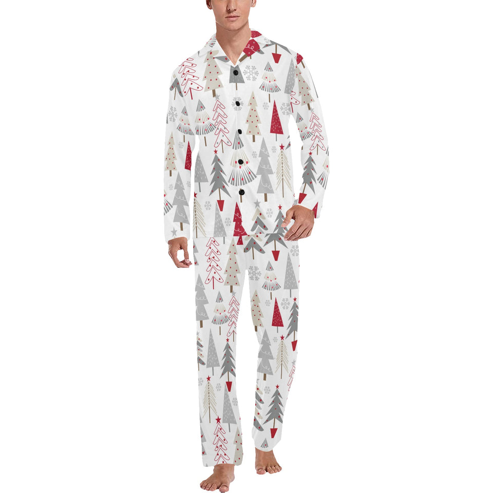 Cute Christmas tree pattern Men's Long Pajama Set