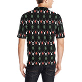 Deer Christmas new year pattern argyle Men's All Over Print Polo Shirt