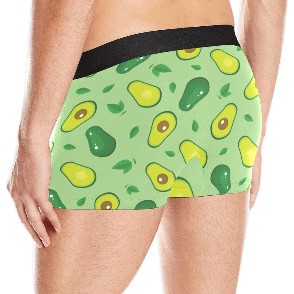 Avocado pattern green background Men's All Over Print Boxer Briefs Men's Underwear