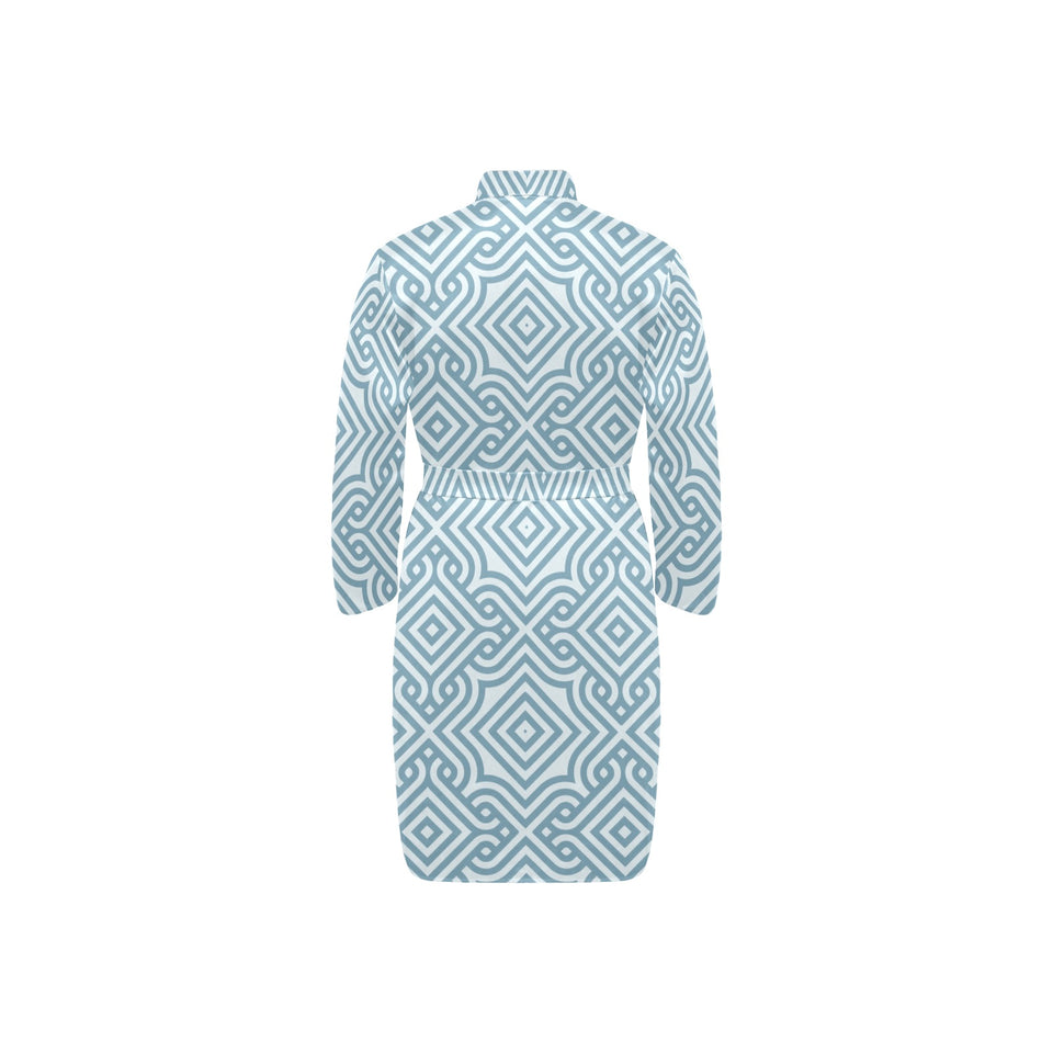 arabic pattern Men's Long Sleeve Belted Night Robe