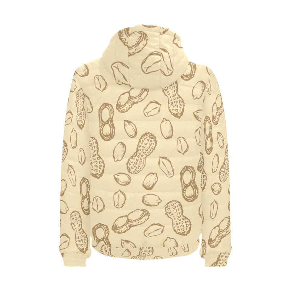 hand drawn peanuts pattern Men's Padded Hooded Jacket