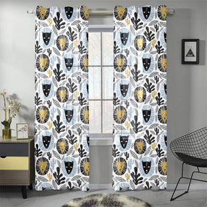 Lion Pattern Print Design 05 Gauze Curtain