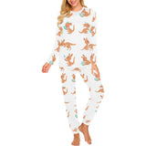 Cute Kangaroo pattern Women's All Over Print Pajama Set
