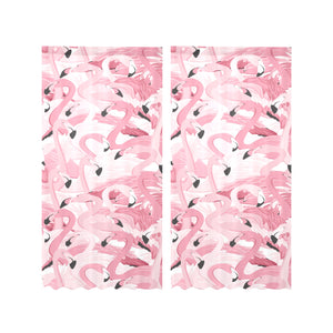 Pink flamingos pattern background Gauze Curtain