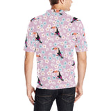 Beautiful toucan flower leaves Men's All Over Print Polo Shirt