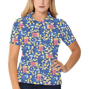Popcorn Pattern Print Design 01 Women's All Over Print Polo Shirt