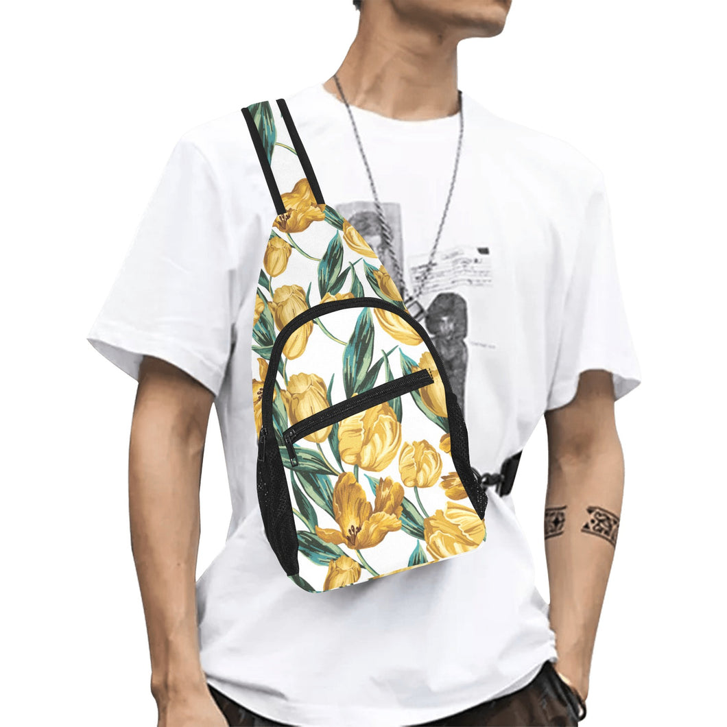 yellow tulips pattern All Over Print Chest Bag