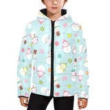 Cute snowman snowflake pattern Kids' Boys' Girls' Padded Hooded Jacket