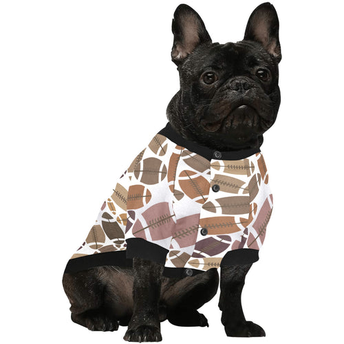 American football ball pattern All Over Print Pet Dog Round Neck Fuzzy Shirt