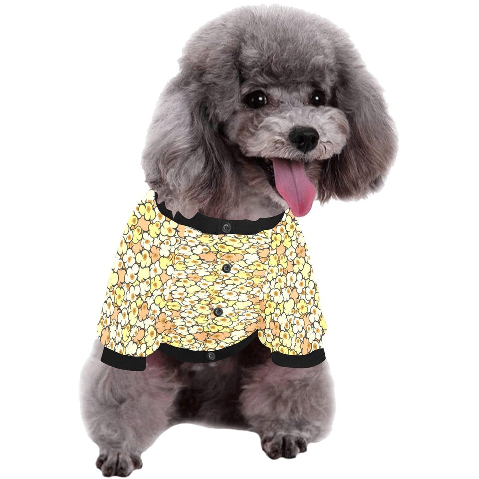 Popcorn Pattern Print Design 03 All Over Print Pet Dog Round Neck Fuzzy Shirt