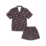 Hummingbird Pattern Print Design 04 Kids' Boys' Girls' V-Neck Short Pajama Set