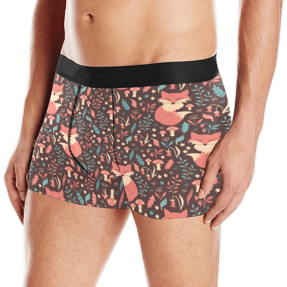 fox leaves mushroom pattern Men's All Over Print Boxer Briefs Men's Underwear