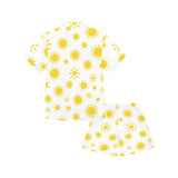 Sun pattern Kids' Boys' Girls' V-Neck Short Pajama Set