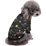 space pattern All Over Print Pet Dog Round Neck Fuzzy Shirt