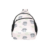cute raccoons leaves pattern All Over Print Chest Bag